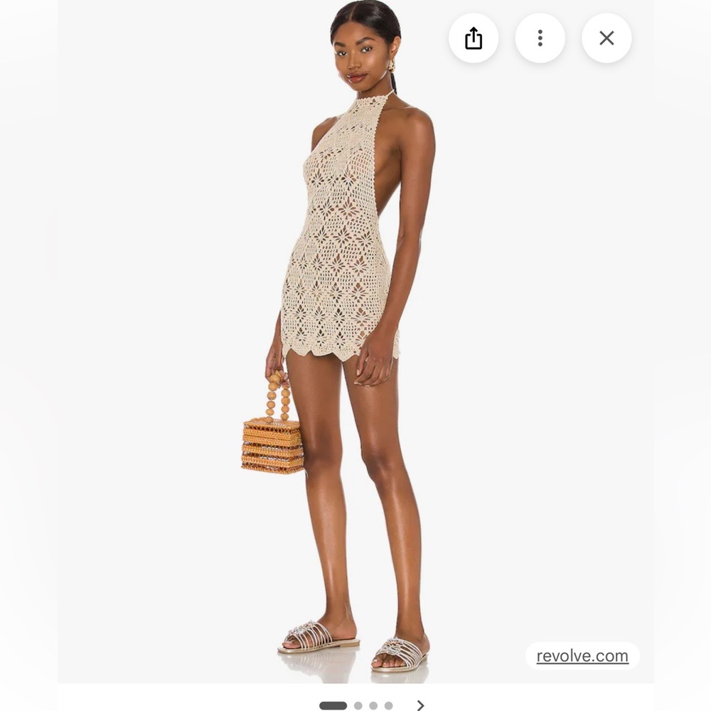 Tularosa Ivory Crochet Mini Dress